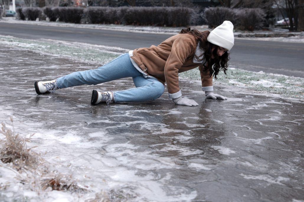 Icy pavement