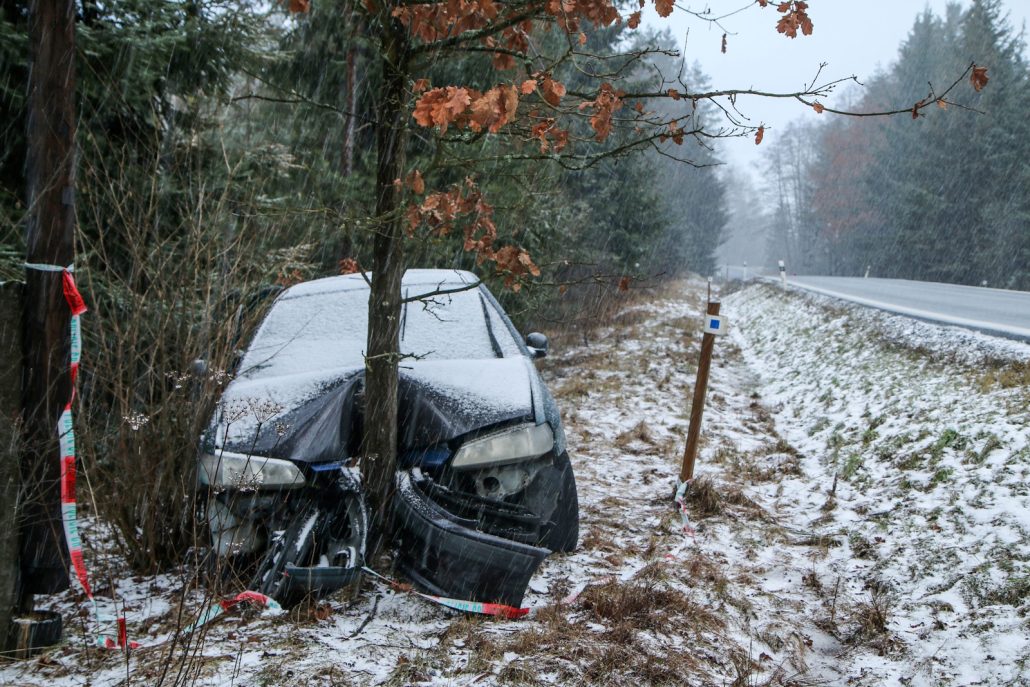 Car accident in bad weather