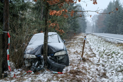 Car accident in bad weather